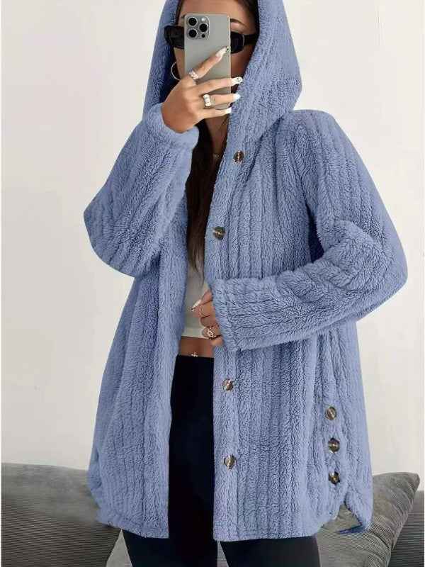 Button-Down Hooded Fleece Jacket Blue 24468580_35361dec-d342-44c1-bc70-cbc374247480