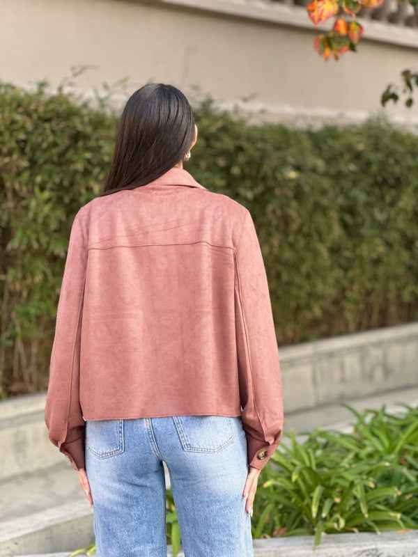 Suede Button Up Solid with Pockets Cropped Jacket 24563196_7be14ff6-efb3-478a-8575-cf2c81db3fe3