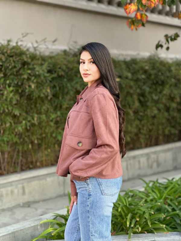 Suede Button Up Solid with Pockets Cropped Jacket 24563196_c7a2280a-b1e3-4e24-a630-ab163215de69