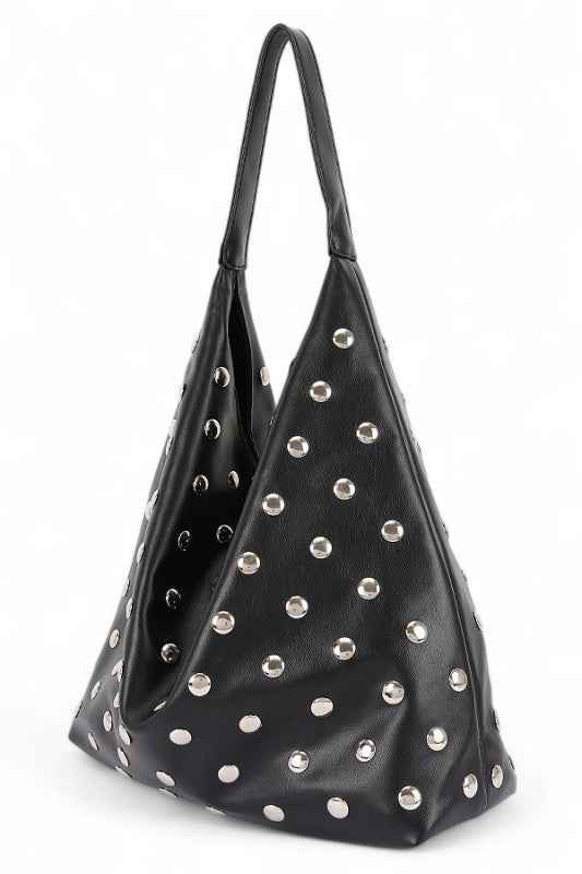 Shiny Studs Oversize Hobo Bag
