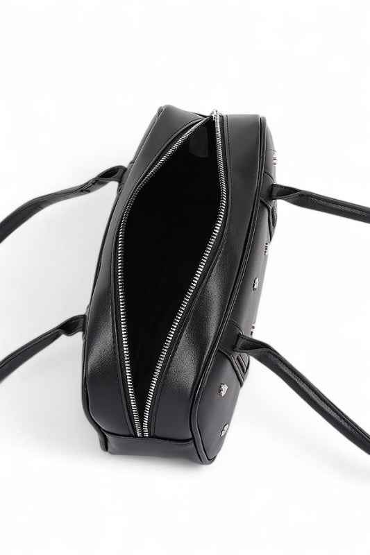 Star And Heart Studded Boxy Shoulder Bag