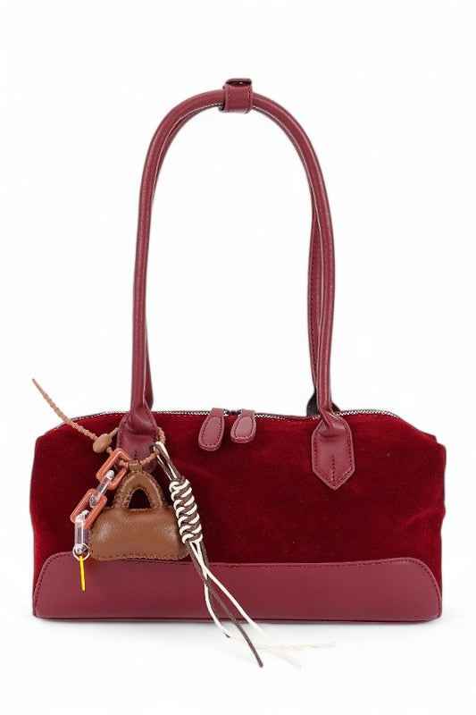 Top Handle Faux Suede Boxy Shoulder Bag Burgundy O S 24746199_997c5377-39a7-4617-9607-a8399287c4c9