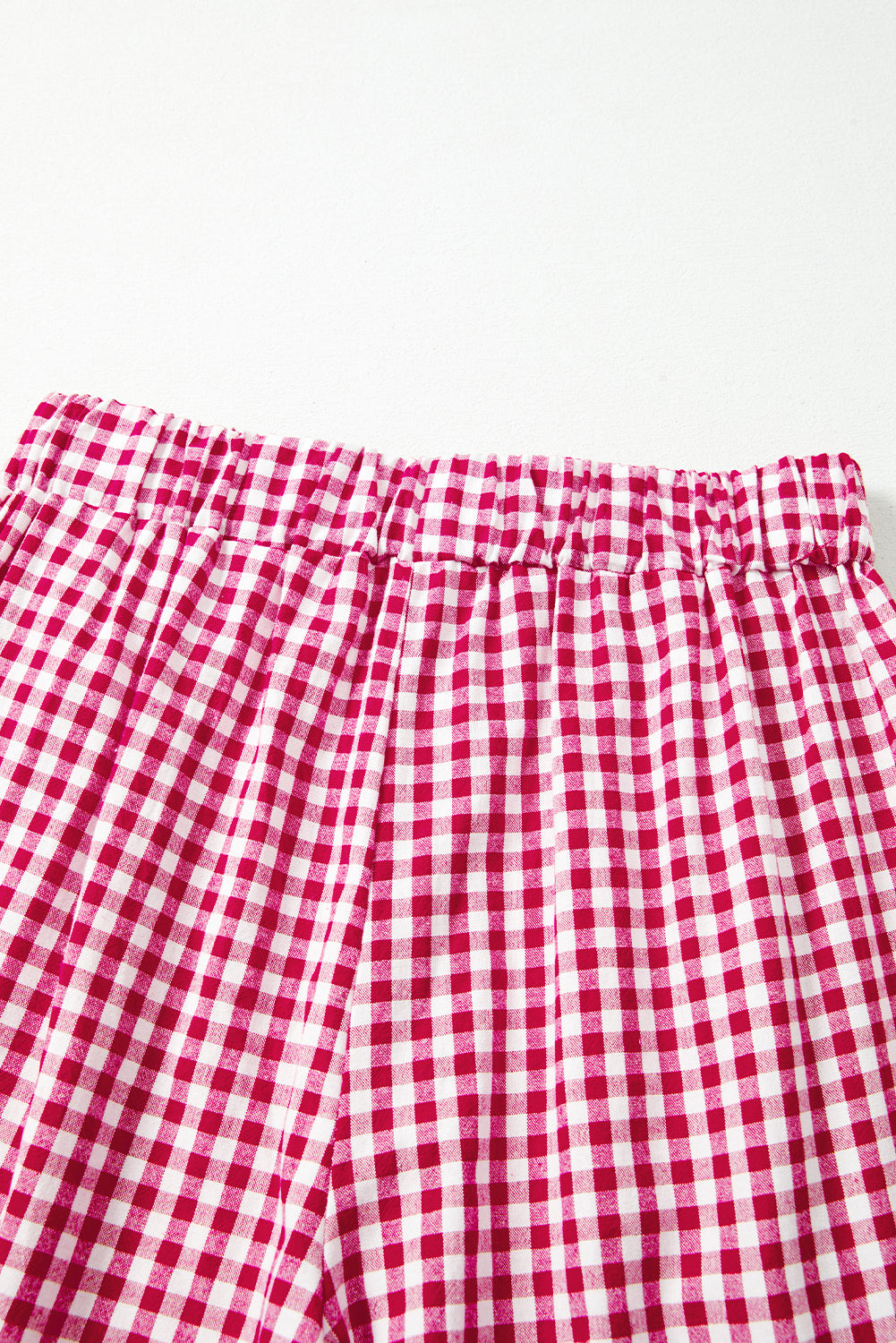Fiery Red Gingham Casual Loose Pants 24c24f93edd4b6fa
