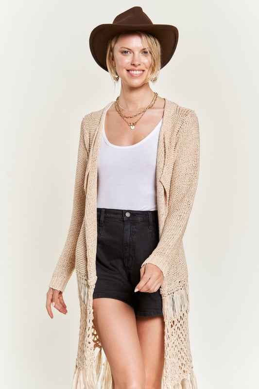 FRINGE KNIT CARDIGAN PLUS KRT1001 CREAM 1X 2X 2536409e-f62e-4f4a-9006-463757935dca
