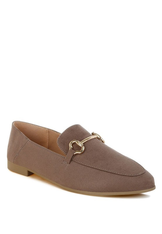 Noltas Horsebit Embellished Flat Loafers Taupe 25d3d6b3-77f6-4447-9d42-89b9db47c1d7