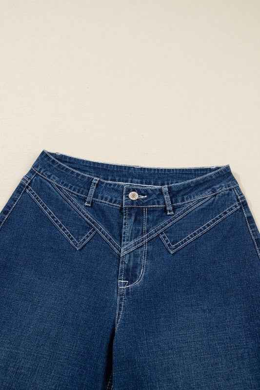 Denim Stitch High-Waist Cuff Jeans 25e4ece0-75a9-4a51-b47e-43b244d50717