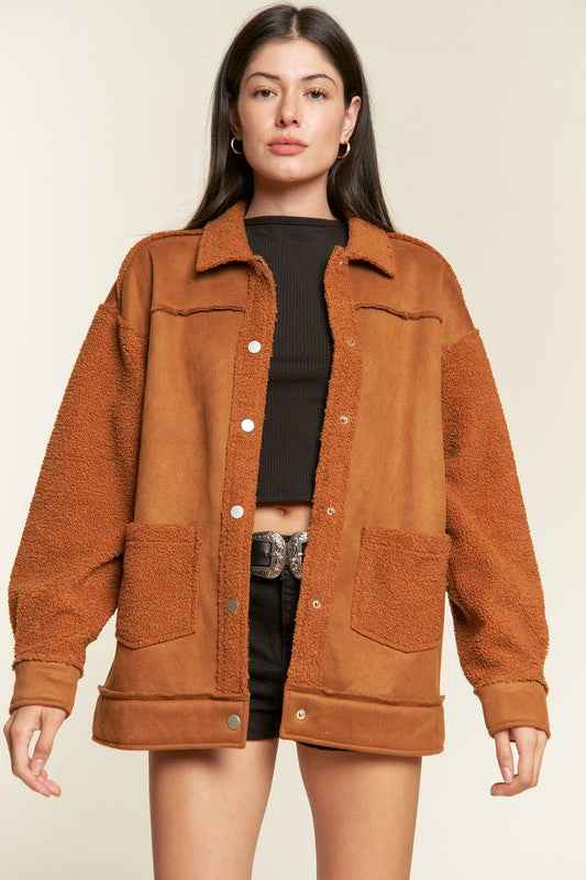 FAUX FUR AND SUEDE JACKET JJO5028P 2643a441-9e4f-4f9c-9fa6-fb208c2470f6