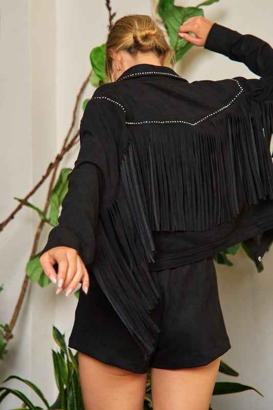 Suede studded fringe jacket PLUS JJO5009P 266ed74f-ff39-4506-ac08-a704f46906c1
