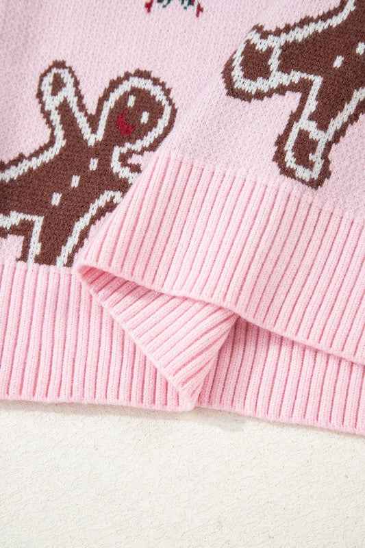 Christmas Ginger Bread Man Round Neck Sweater