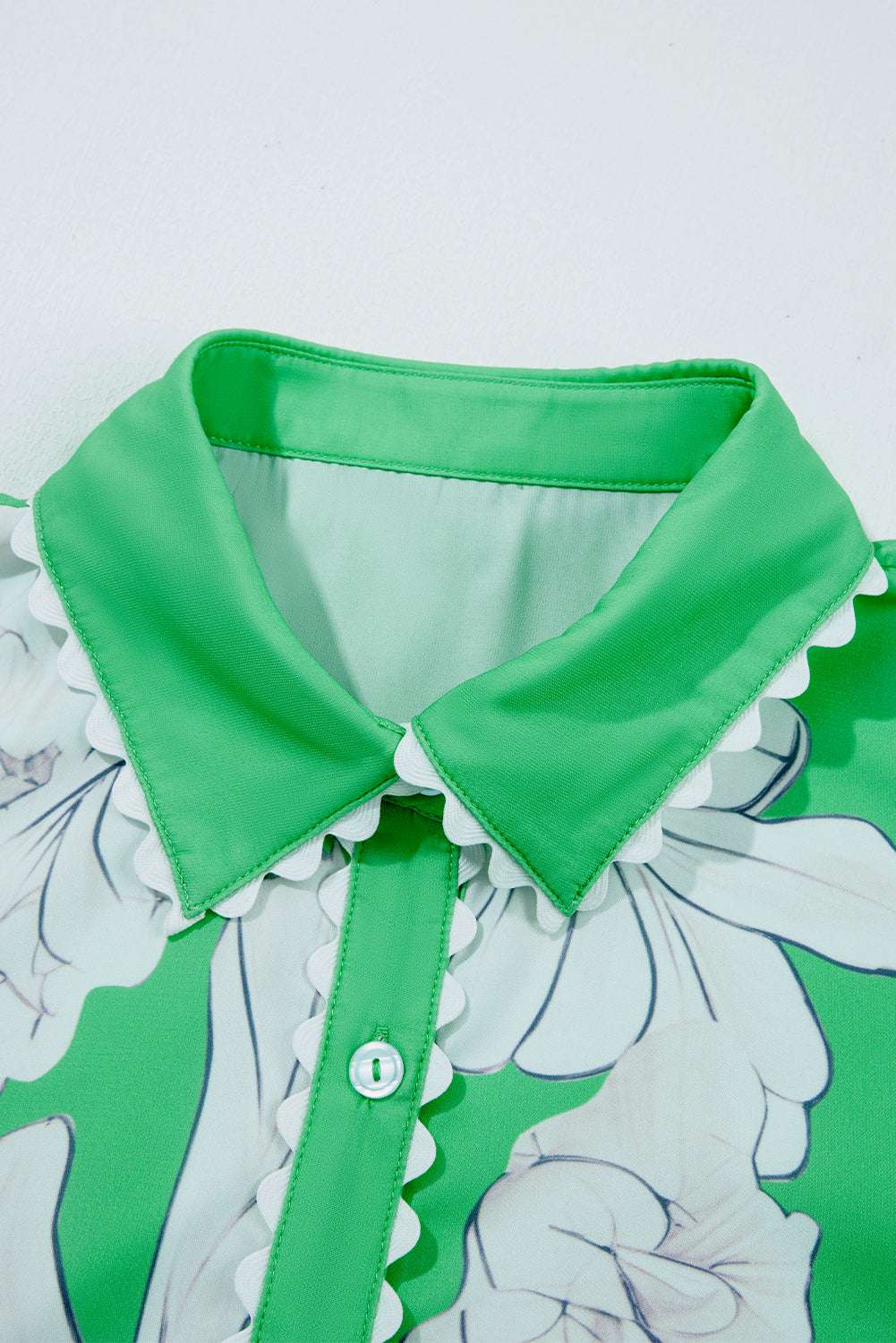 Rose Floral Print Ric Rac Trim Puff Sleeve Button Up Shirt 2688ae8184501ff3-_19