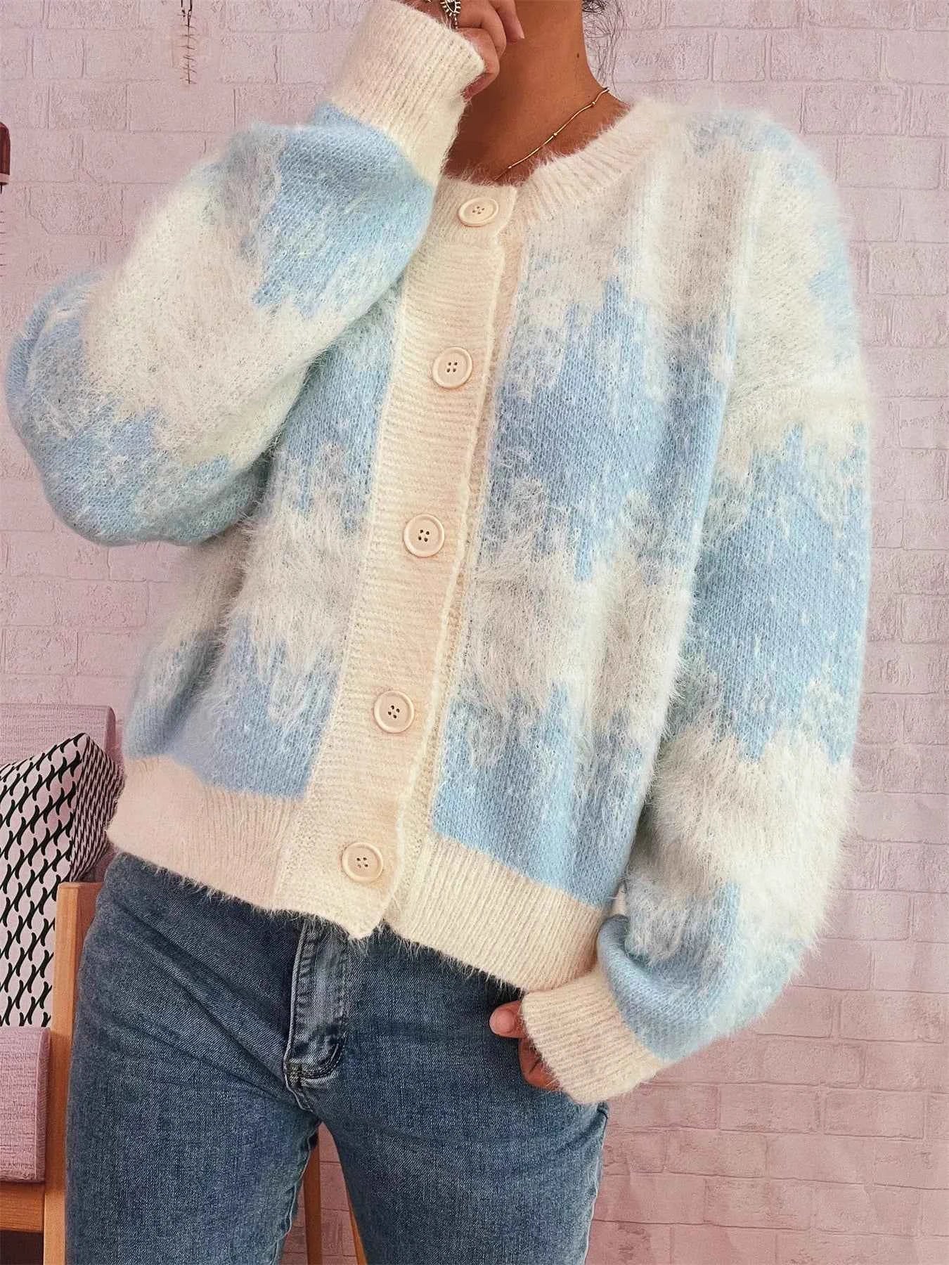 Ribbed Hem Button Up Cardigan 26c129518a34464d89221544b7b30b6e-Max-Origin