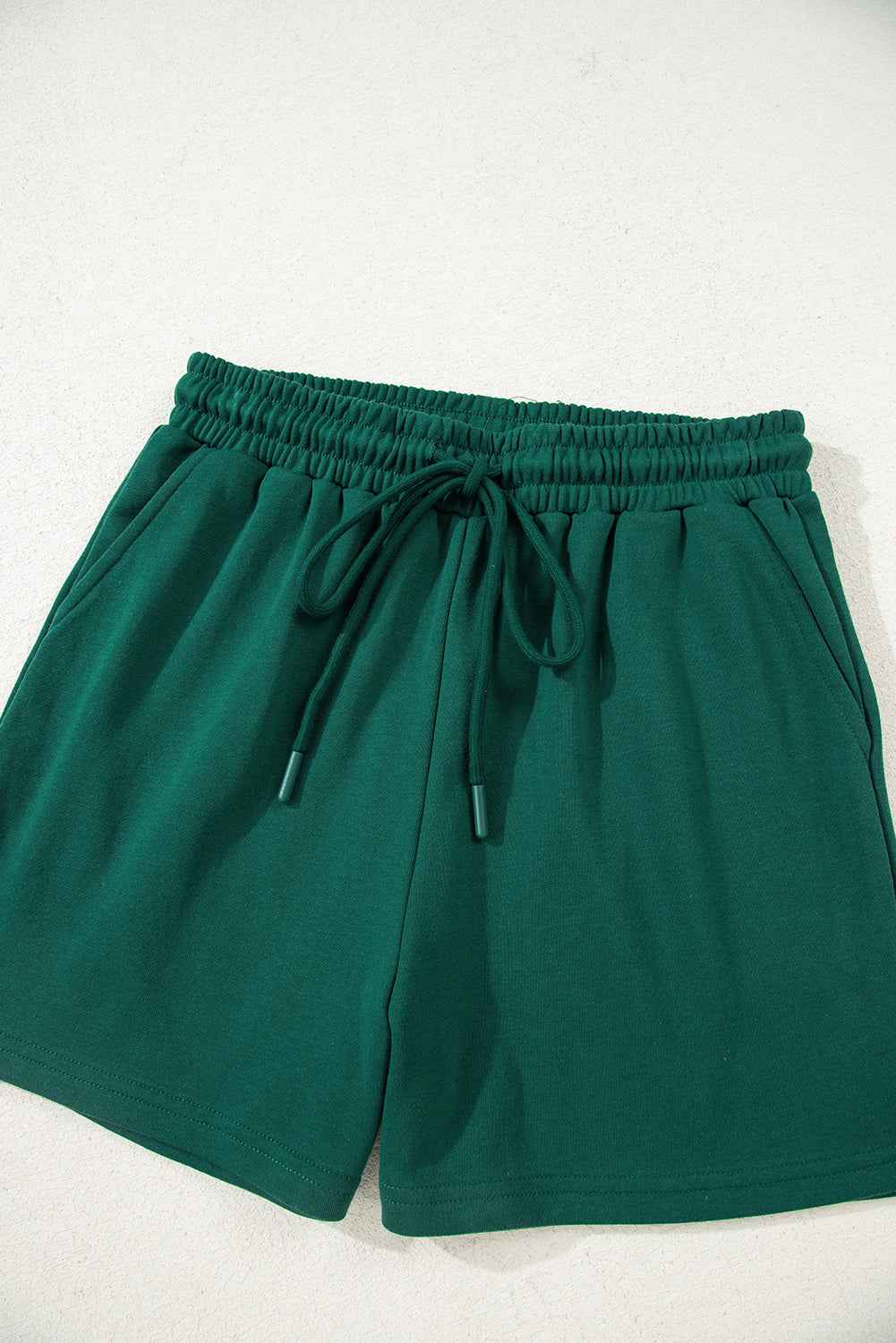 Evergreen Varsity Striped Sleeve Drop Shoulder Sweatshirt and Shorts Set 2747e02ae3dd3dfb