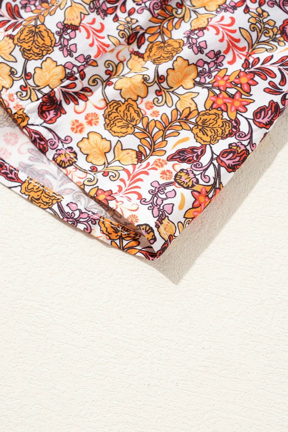 Floral Print Knot V Neck Ruffled Sleeve Blouse 27c9f5cf-63cc-46fc-9ad7-27b09ba5142e-Max-Origin