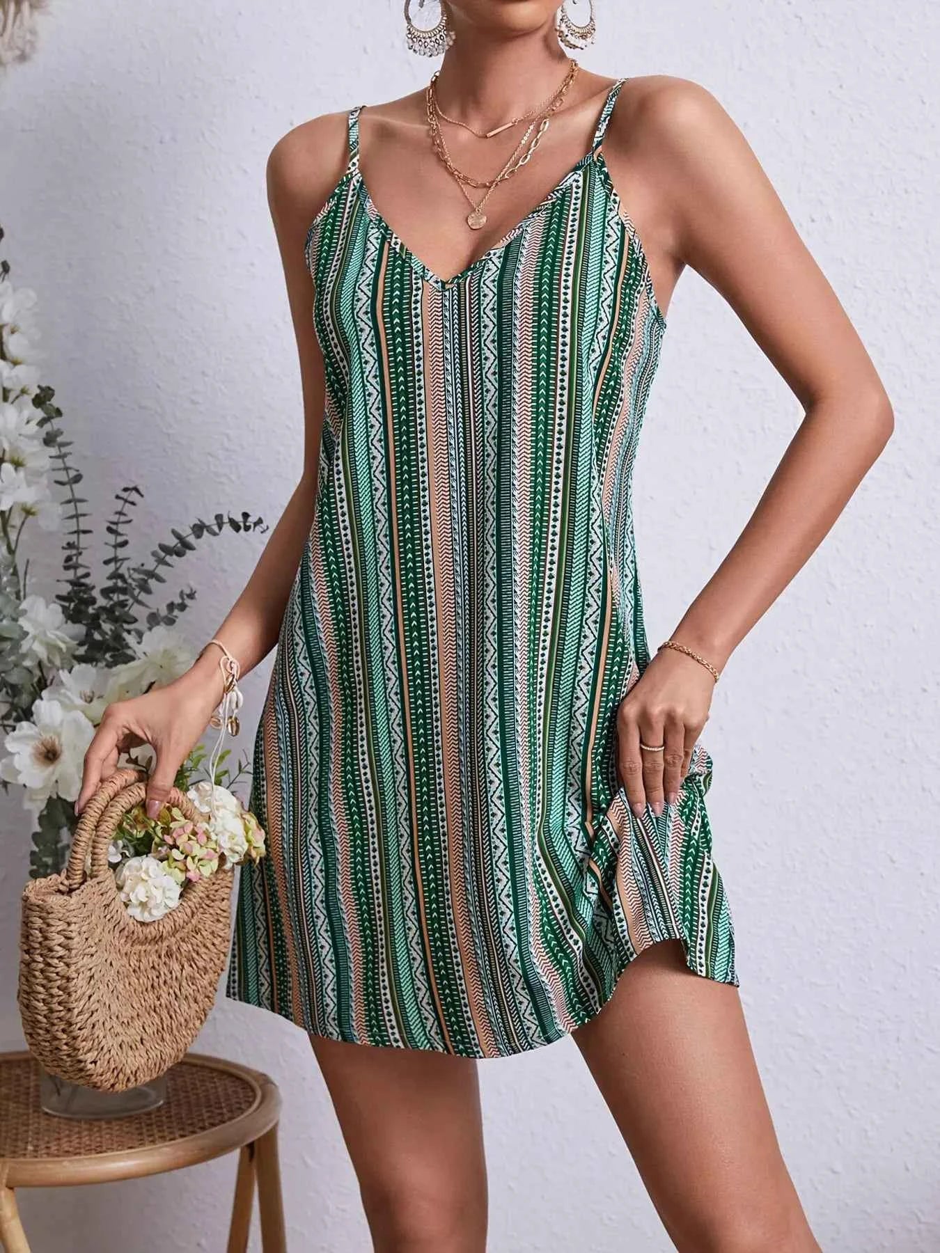 Striped V-Neck Cami Dress 280517e57bf74809bb3fd11e38ebb3d9-Max-Origin