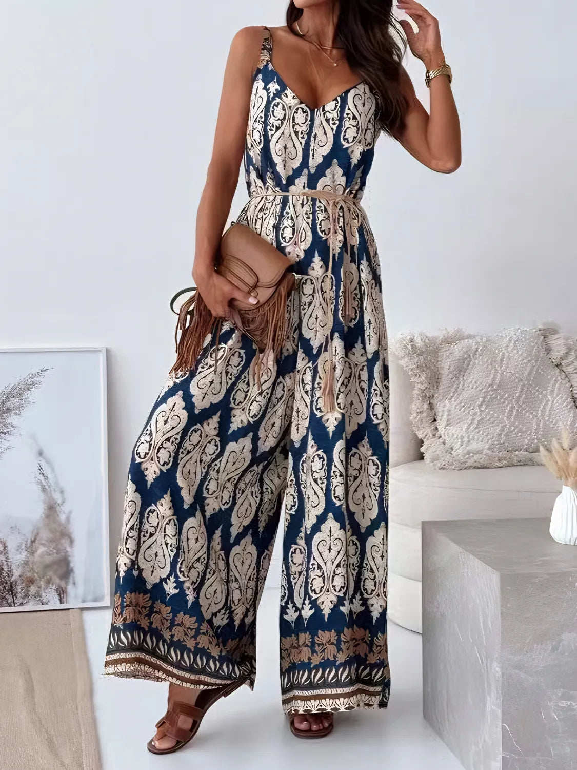 Printed V-Neck Wide Leg Jumpsuit 2827bcd9-1cc6-4ff2-b015-1e422db7db01-Max-Origin