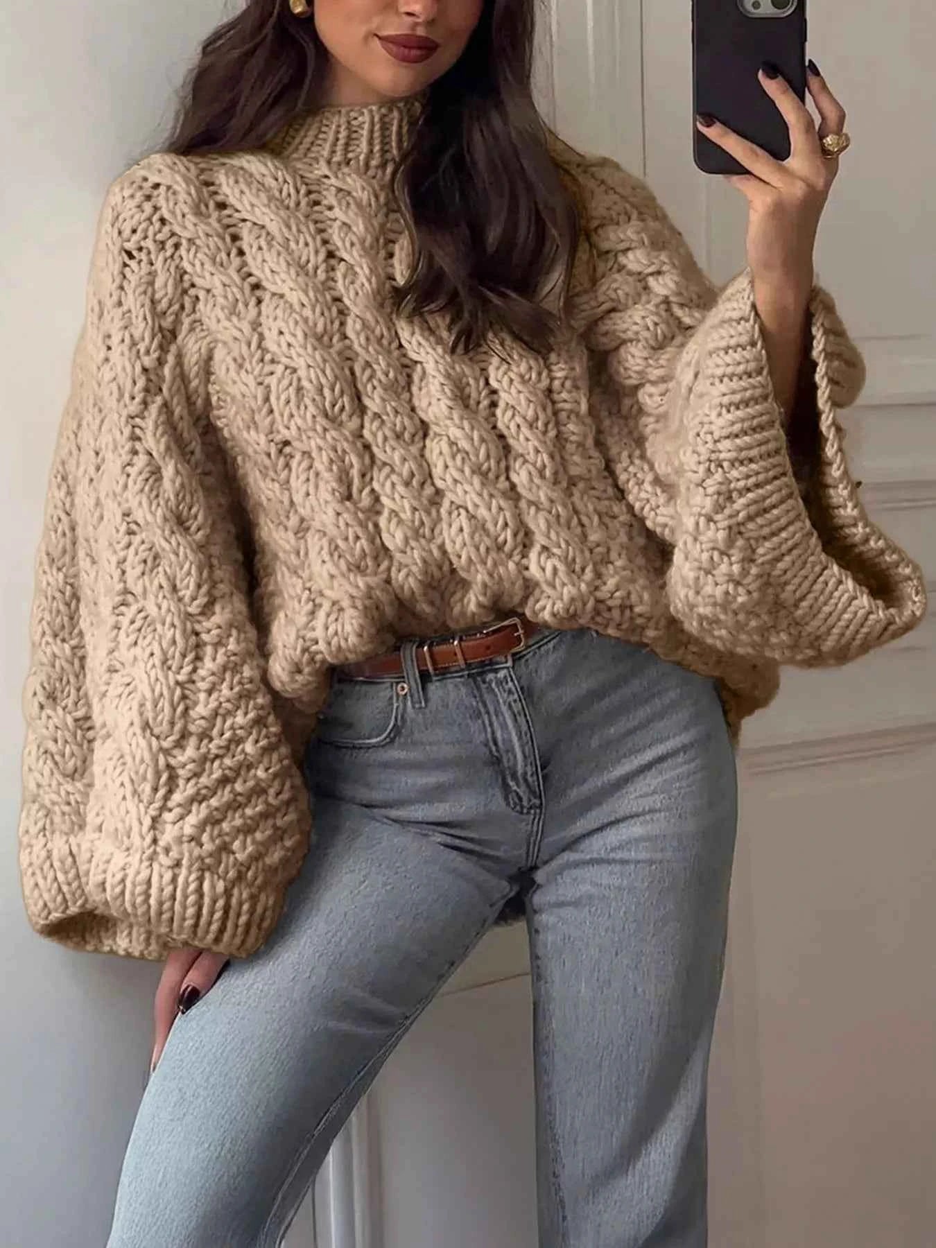 Cable Knit Round Neck Sweater 28ec3bdd200448909093564cb642684c-Max-Origin