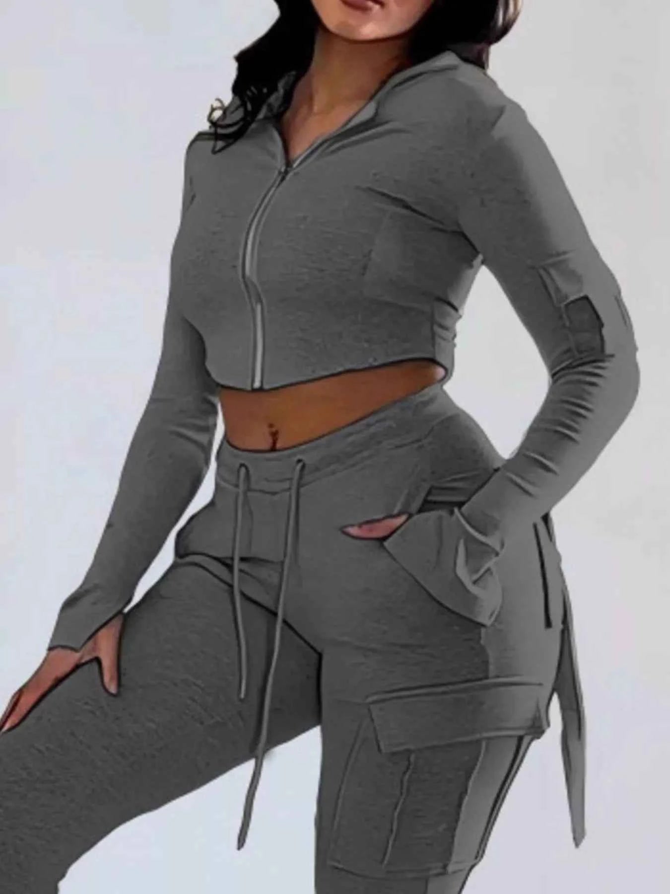 Full Size Zip Up Long Sleeve Hooded Top and Cargo Pants Set Plus Size 2931f3e4-bd8e-4b06-99a9-ad6c4a9d1d05-Max-Origin