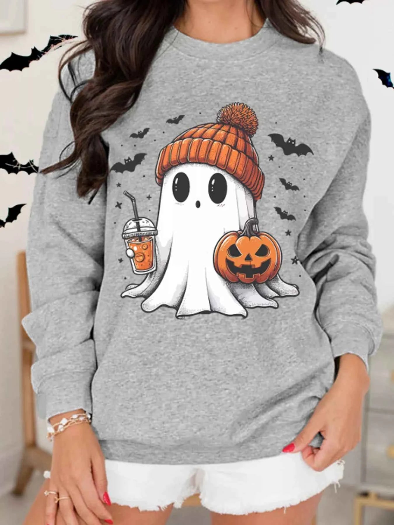 Halloween Ghost Round Neck Sweatshirt 29f8b2dcdd0b4ed98ee433c1a54218b5-Max-Origin