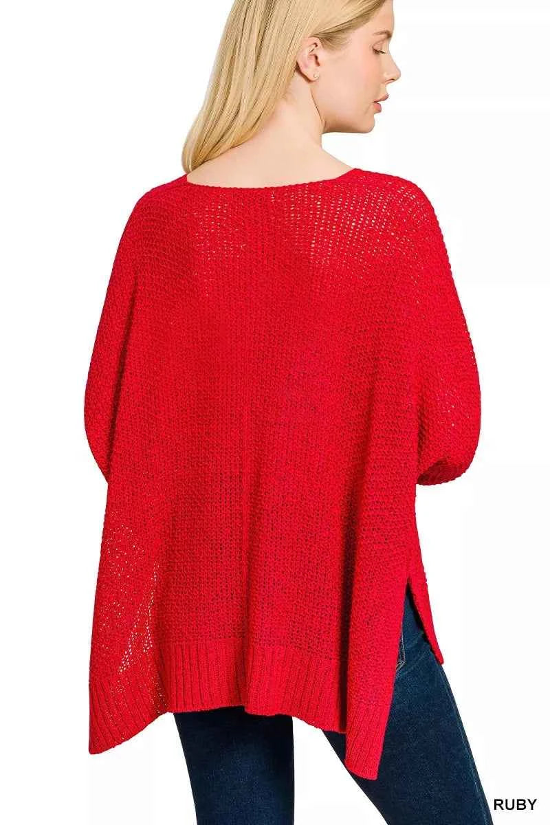 Zenana Dolman Sleeve V-Neck Sweater 2a6267e8f63445cea3687357d1b40a09-Max-Origin