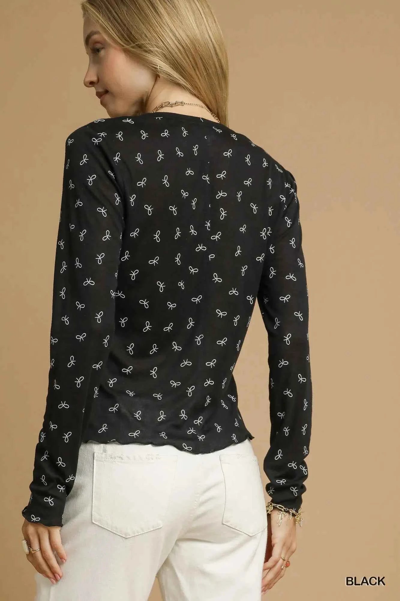 Umgee Bow Print Lightweight Knit Top 2b0e85c0-ea99-42d2-80ae-e79a18bfeba0-Max-Origin