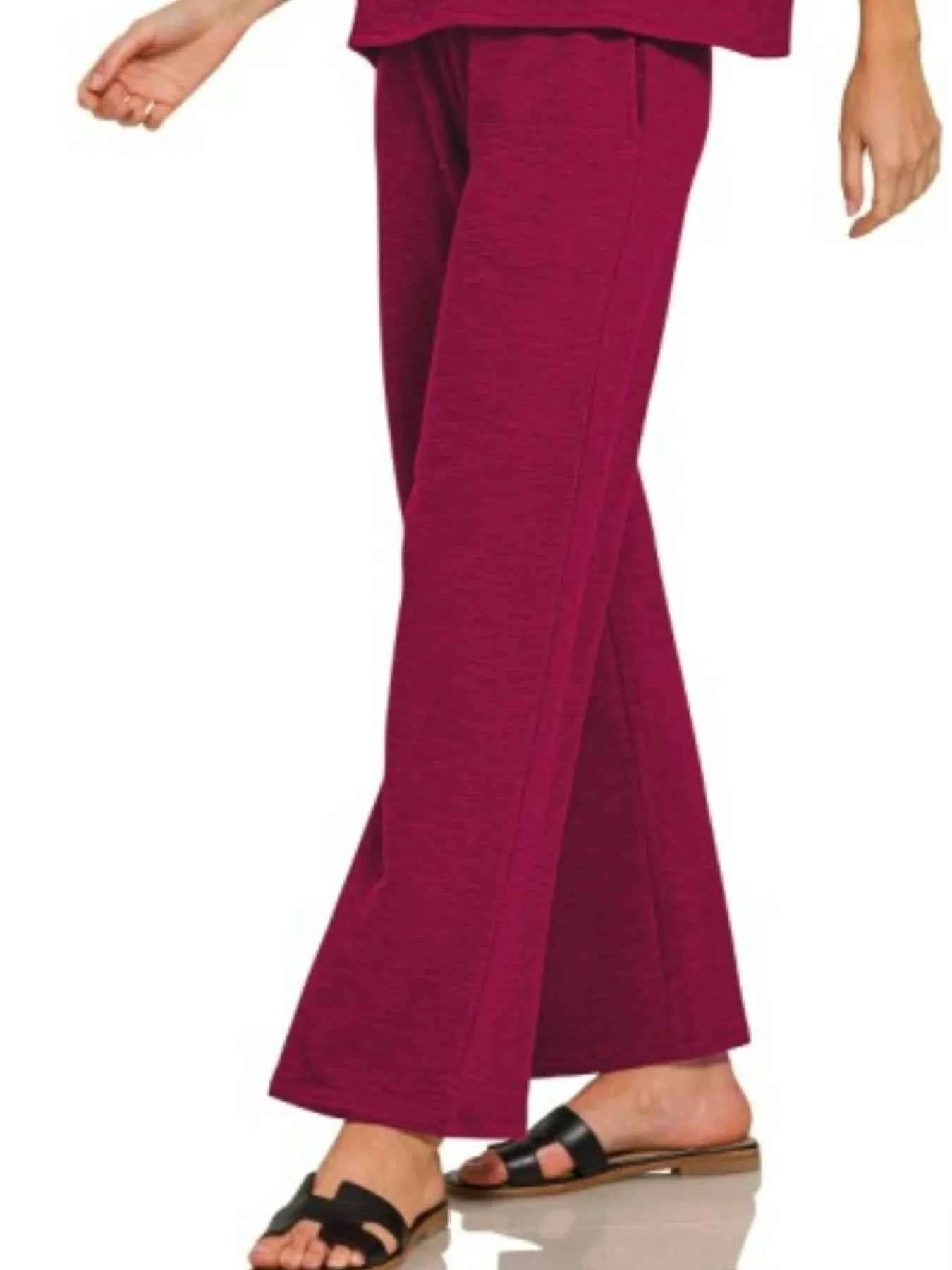 Zenana Slub Short Sleeve T-Shirt and Pants Set 2b8f1b31-2bcb-4255-bc9c-978222caef01-Max-Origin