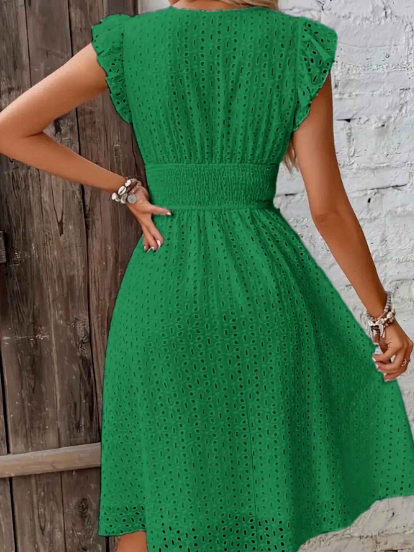 Eyelet Ruffled Cap Sleeve Mini Dress 2c798e4c-71a8-4ed1-a246-76beae6bc37c-Max-Origin