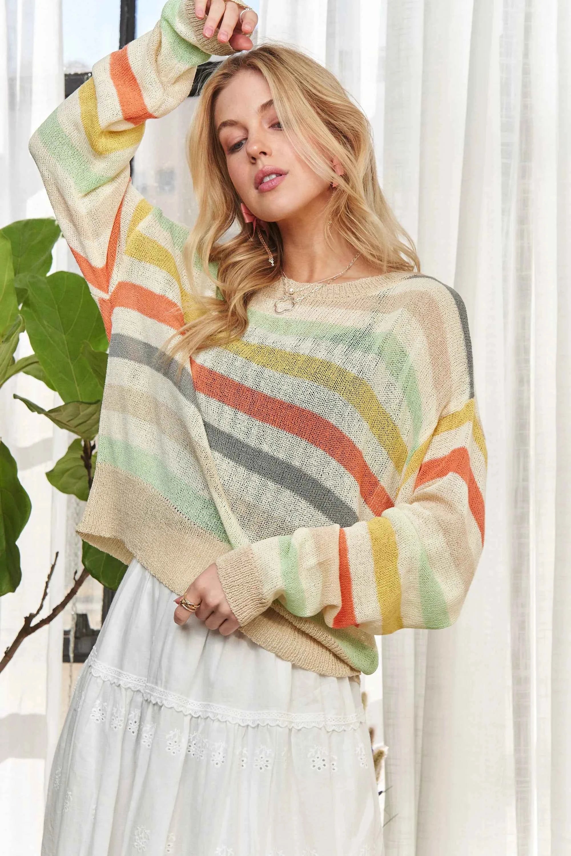 ADORA Stripe Long Sleeves Knit Top 2c7b5576dbc64398a2852f412f4784d1-Max-Origin