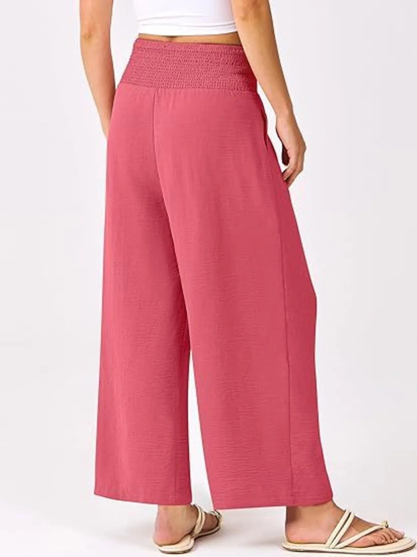 Wide Leg Smocked High Waist Pants 2c930b71a830463d9409f8aa99ab89c5-Max-Origin