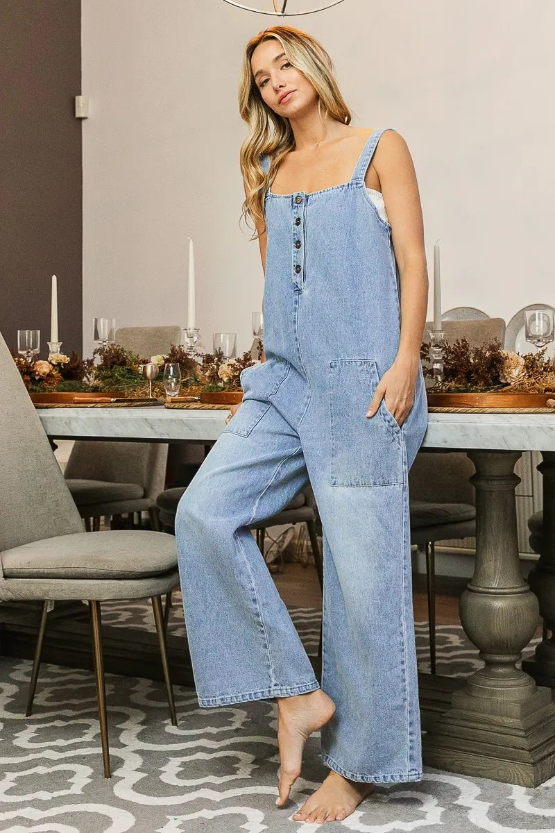 BiBi Washed Denim Buttoned Overall Jumpsuit 2e5d80e30c4742579eba5296153eb4bf-Max-Origin