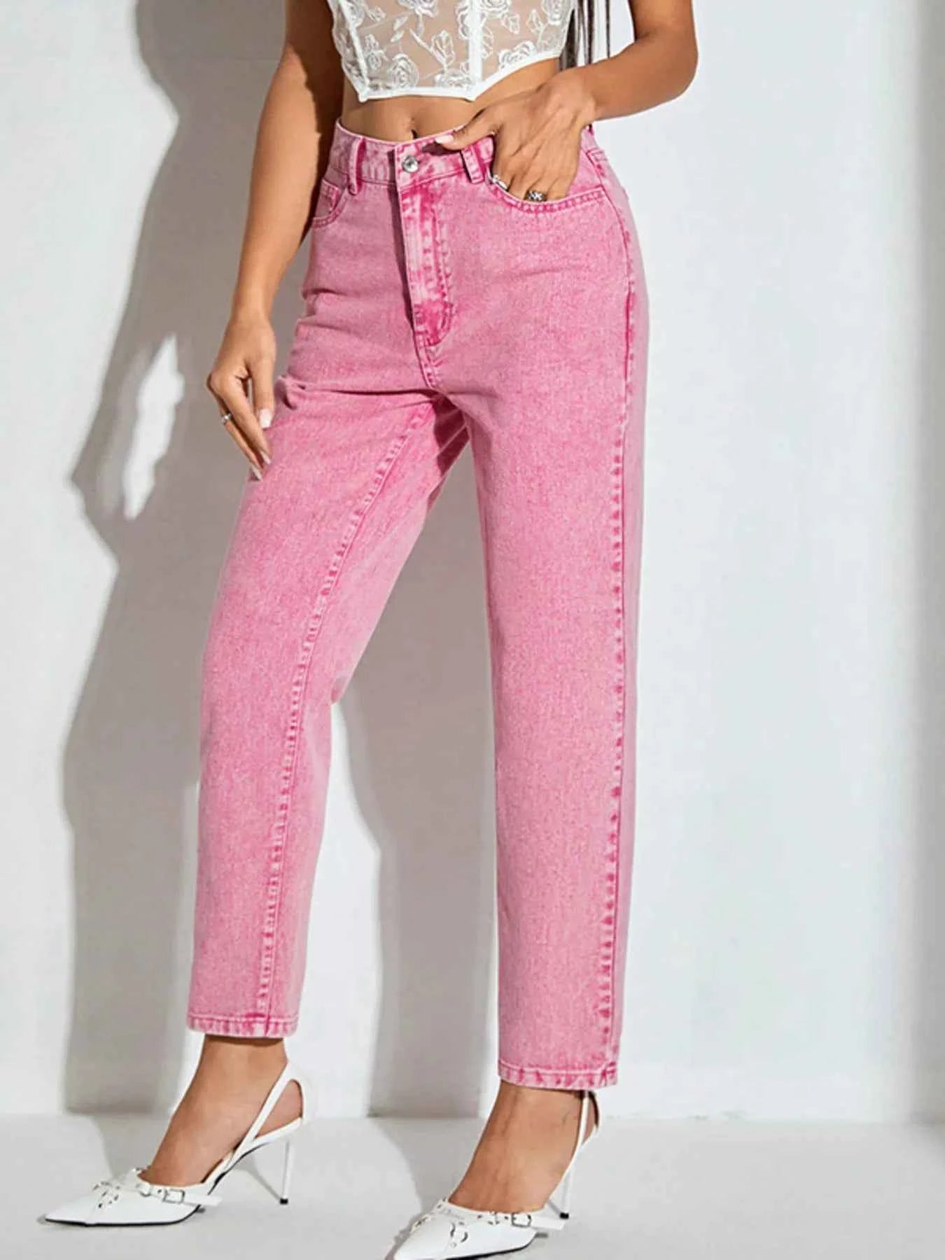 High-Waisted Wash Straight Leg Jeans 2ed4518868b743998cfee970eef4b7d5-Max-Origin