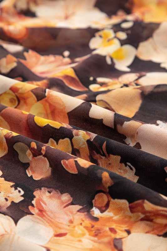 Floral V-Neck Long Puff Sleeve Blouse 2f70698b-212c-42f4-bef3-49facbec9ec4