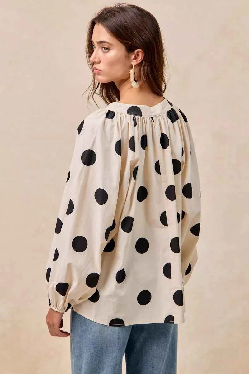BiBi Polka Dot Exaggerated Balloon Sleeves Blouse 2fa59e49f5824e6fbfd8d4627e949aab-Max-Origin