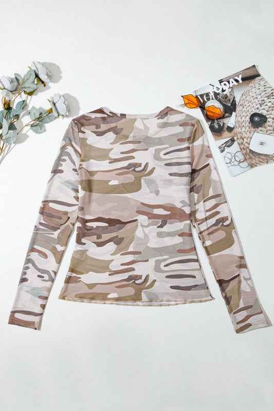 Western Camo Mesh Long Sleeve Top 312754e7-9ef3-4b22-a7ed-d2009a2a7793