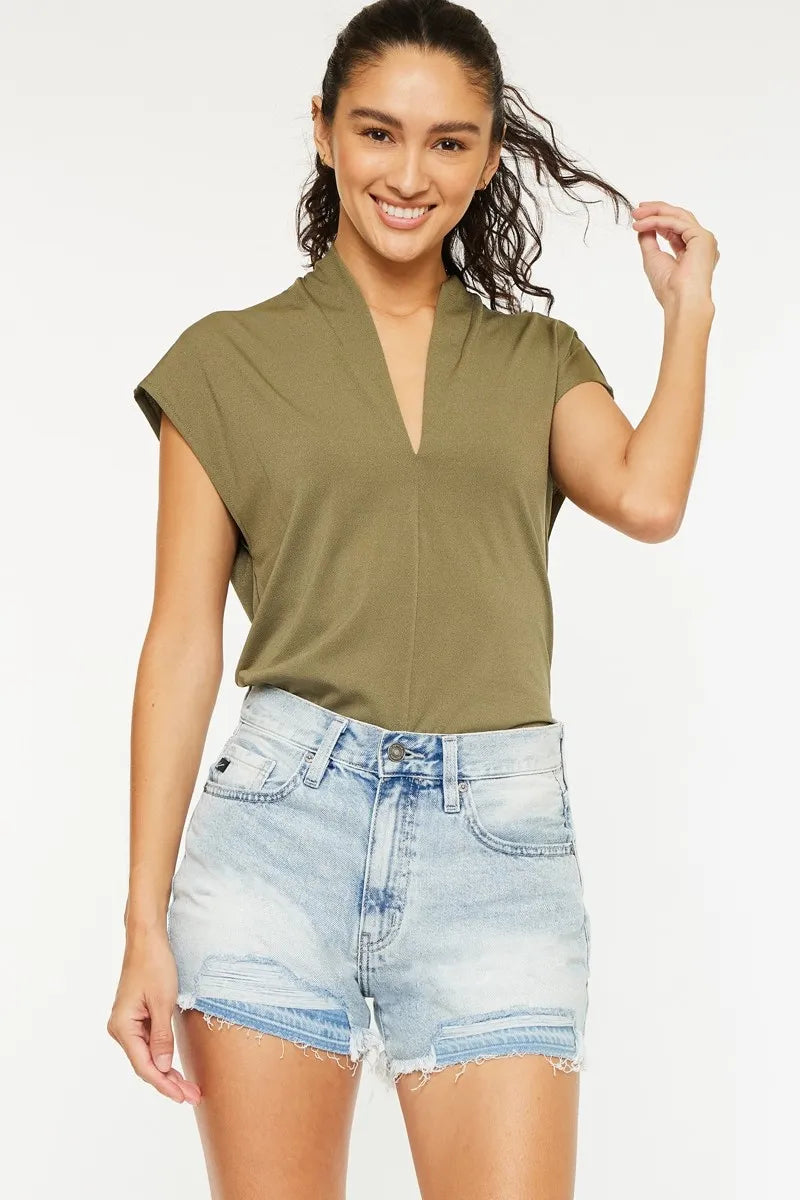 Kancan High Rise Raw Hem Denim Shorts LIGHT 322c2bd622af4b34bc3cc43f3d0faeaf-Max-Origin