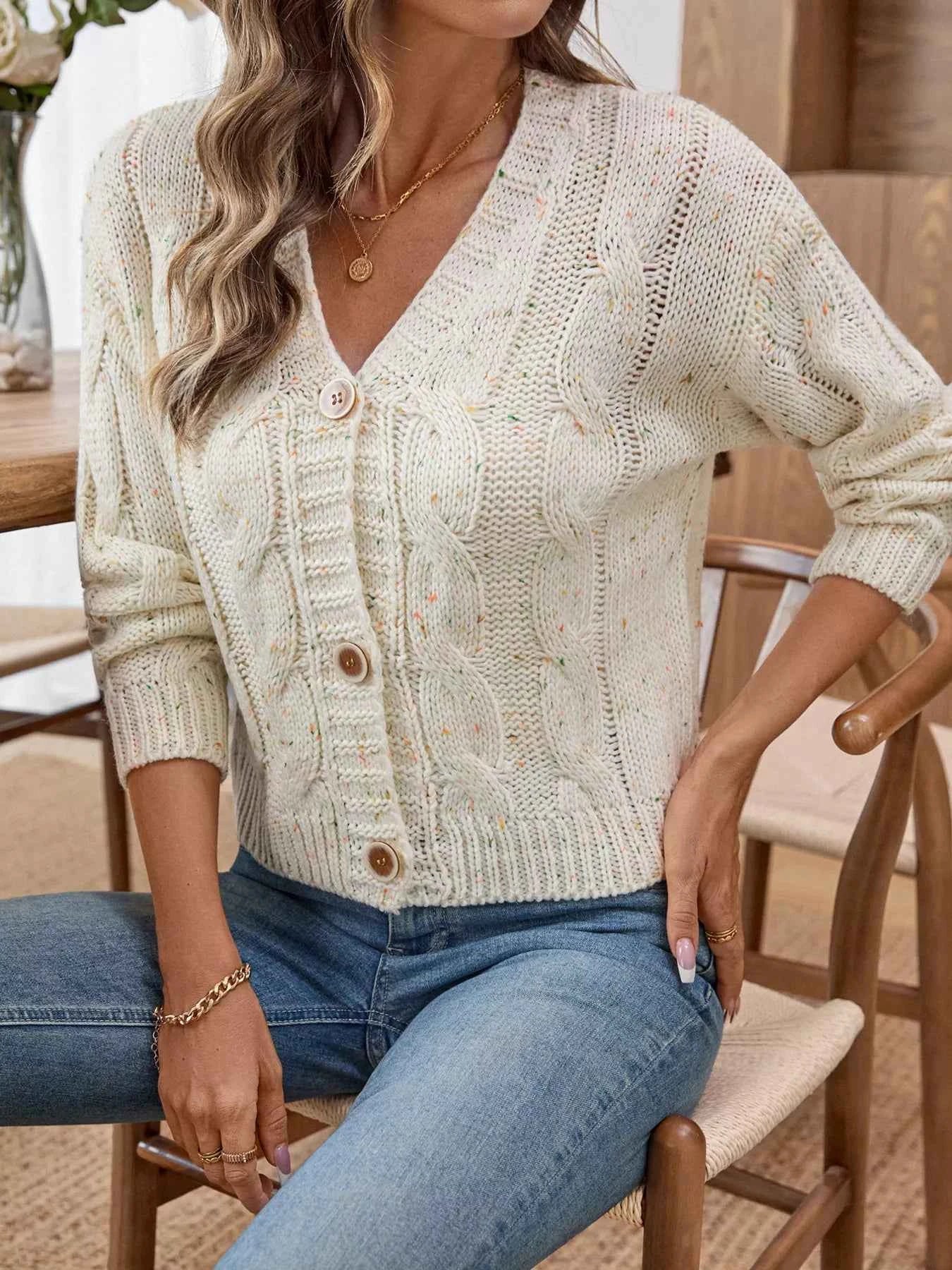 Cable Knit Button-Up Cardigan 339e9c4ab6b944bbb184f5a141c33192-Max-Origin