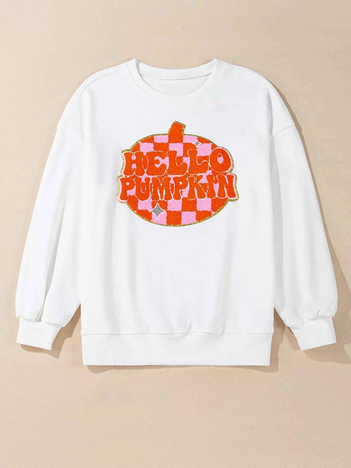 Halloween Pumpkin Patched Pattern Long Sleeve Sweatshirt 36e66594af314fa48b1affe3eb4f9a85-Max-Origin