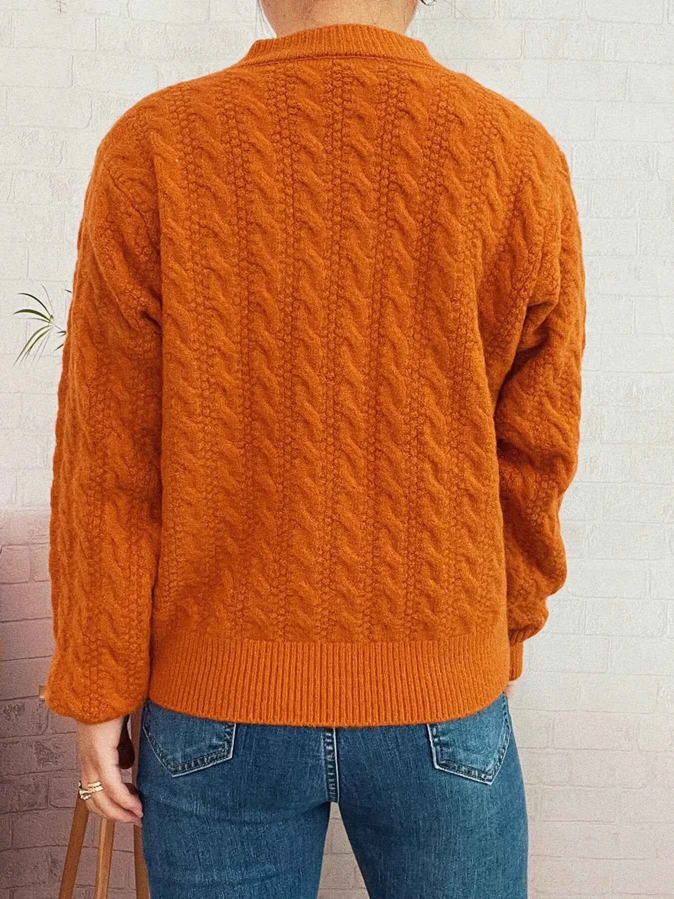 Cable Knit Button-Up Cardigan 370119f69c7343849ce2ac0a5f1078a0-Max-Origin