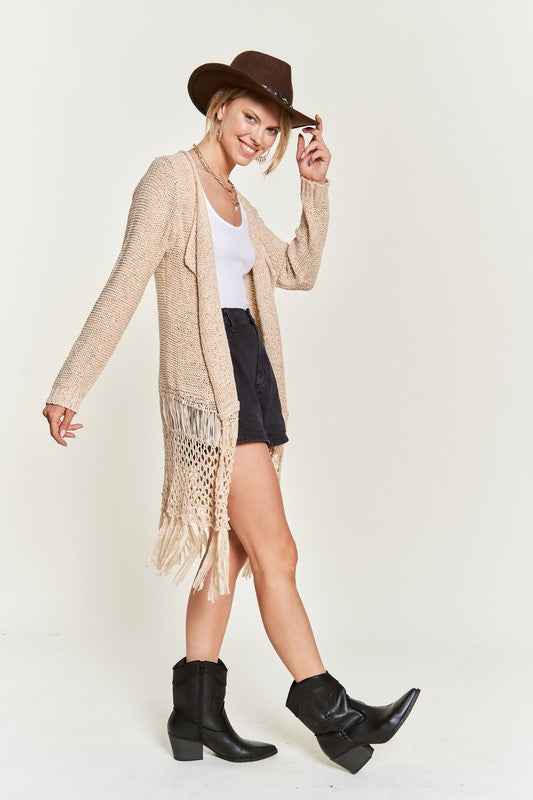 FRINGE KNIT CARDIGAN PLUS KRT1001 37a99c74-ccfd-49fe-9ddd-ce6d5f90f75c