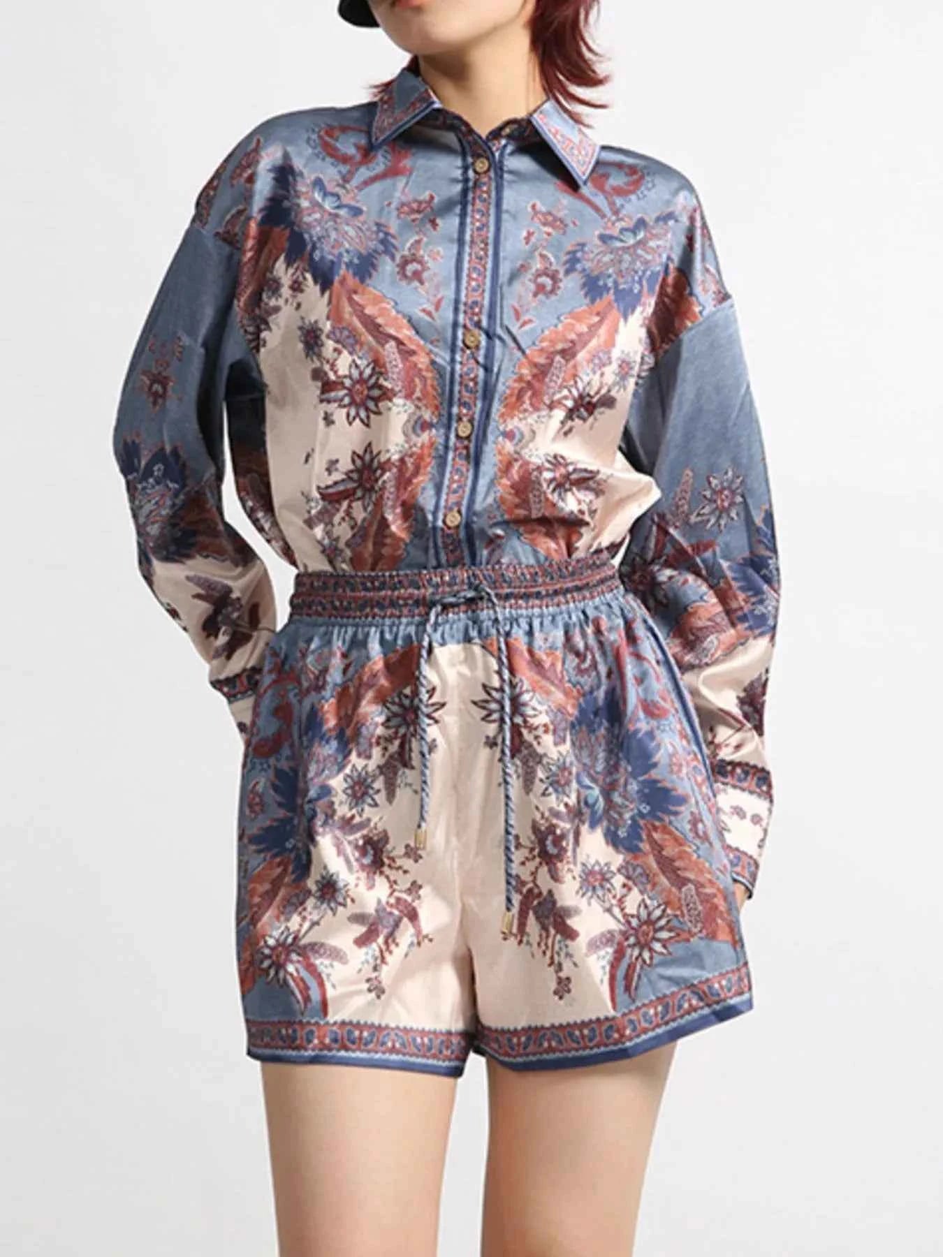 Printed Button Front Long Sleeve Shirt and Shorts Set 37e40330-9654-4c8a-9e5d-3f273a5a5df3-Max-Origin