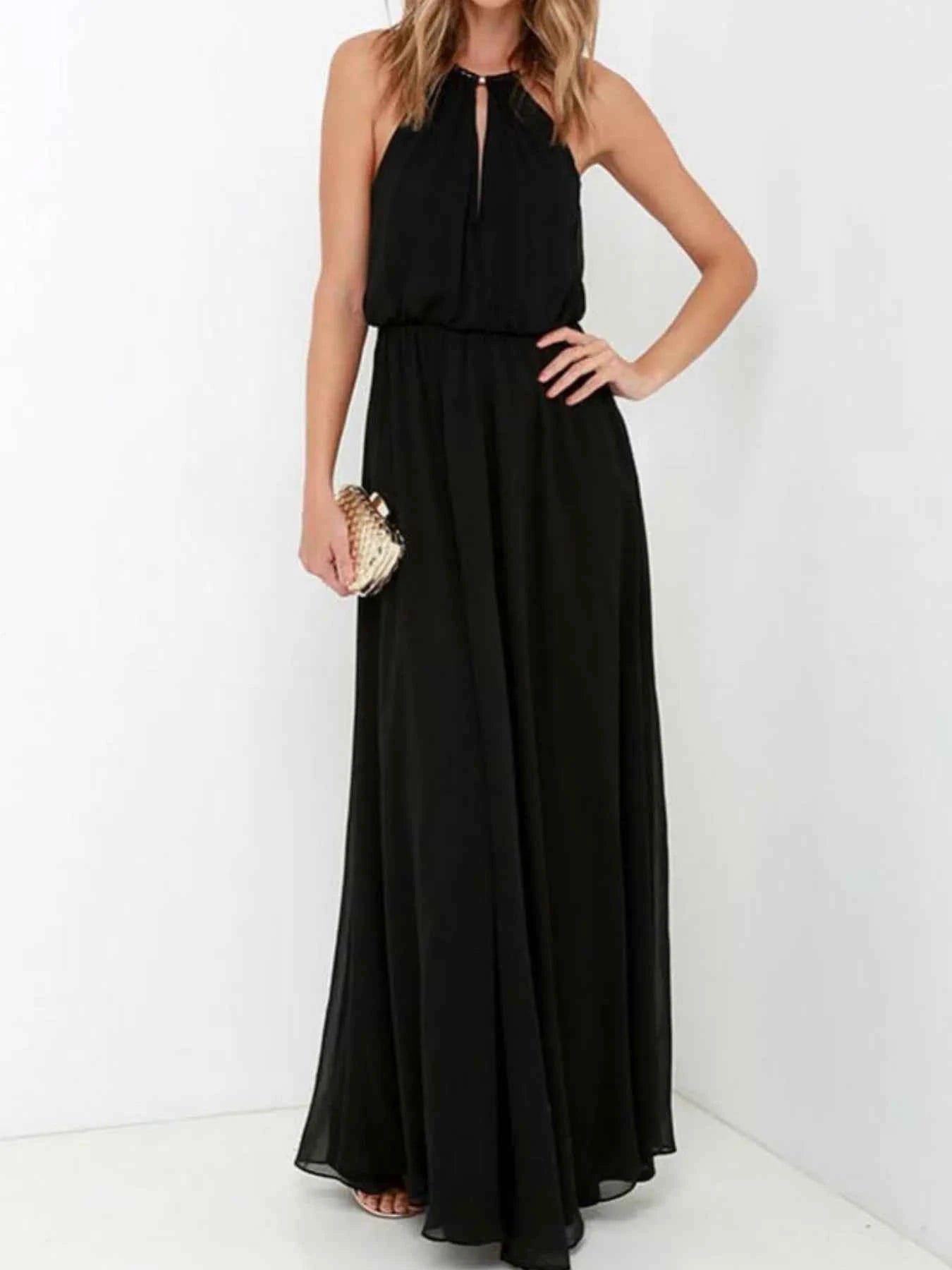 Pleated Sleeveless Maxi Tank Dress Black 37eaf3a0-c8df-46f5-a8fe-4d31ada966ad-Max-Origin