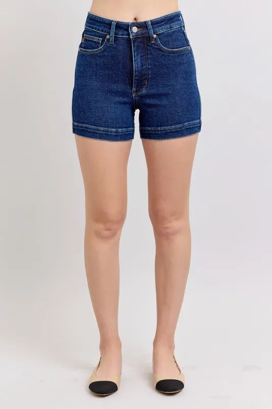 Judy Blue Full Size High Waist Tummy Control Denim Shorts Plus Size 380c99b1cc9e4ef48b884c4c962ad906-Max-Origin