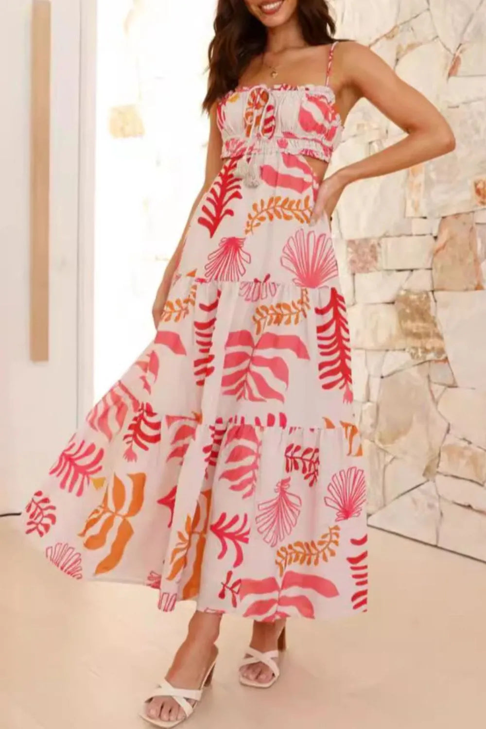 Cutout Printed Sleeveless Midi Cami Dress 38324000-8858-43fa-8c34-51506bafedb6-Max-Origin