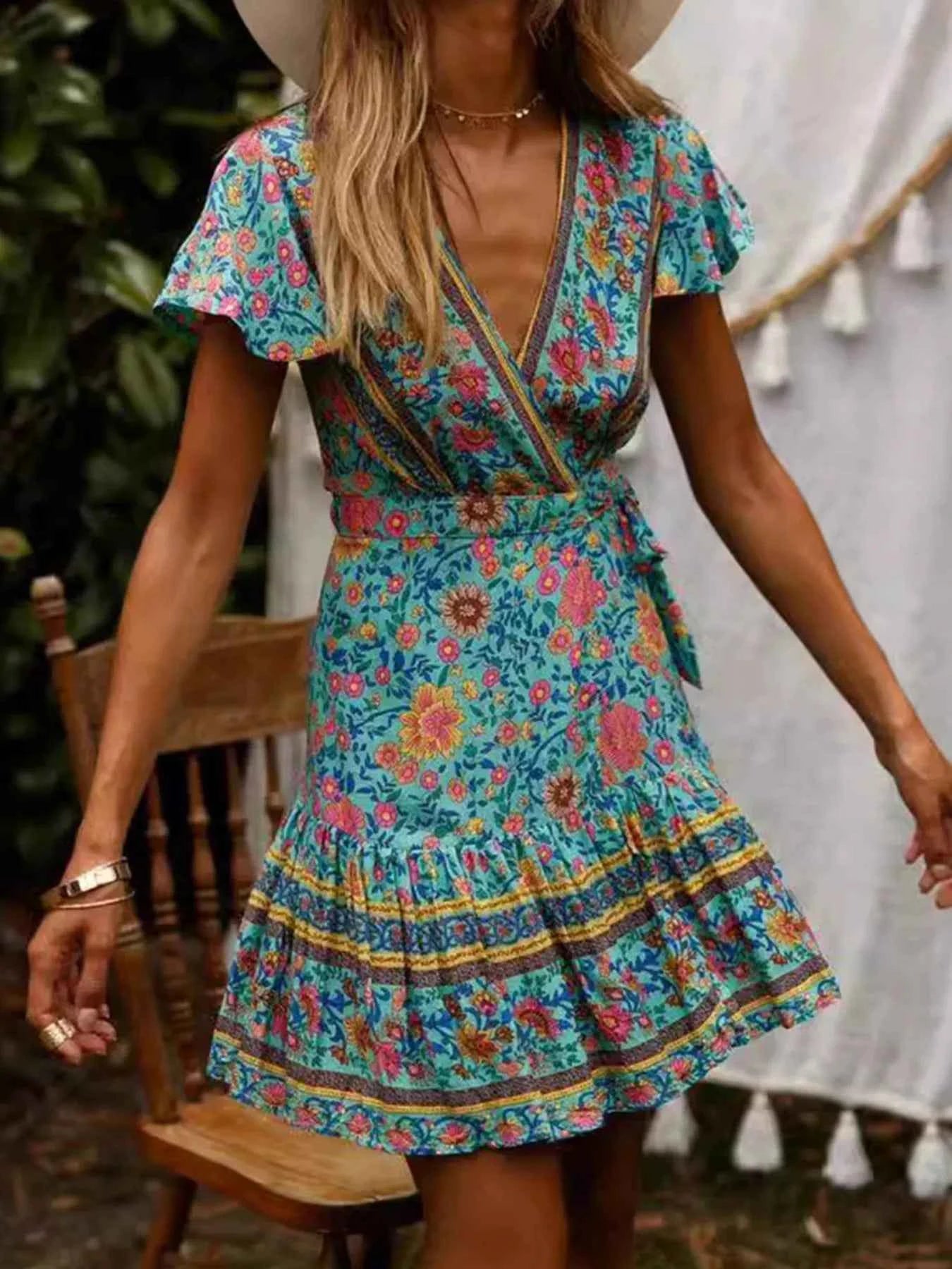 Surplice Flutter Sleeve Mini Dress 387f5fa234834756b4666f7555e89ff0-Max-Origin