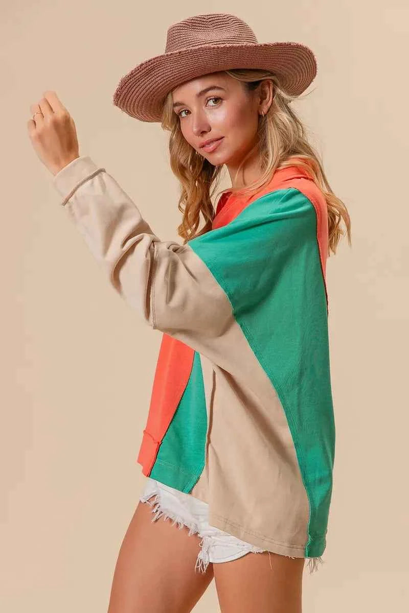 BiBi Colorblock Exposed Seam French Terry Sweatshirt 38a4bc94f6874ab4bf61c0cad5d1dc78-Max-Origin