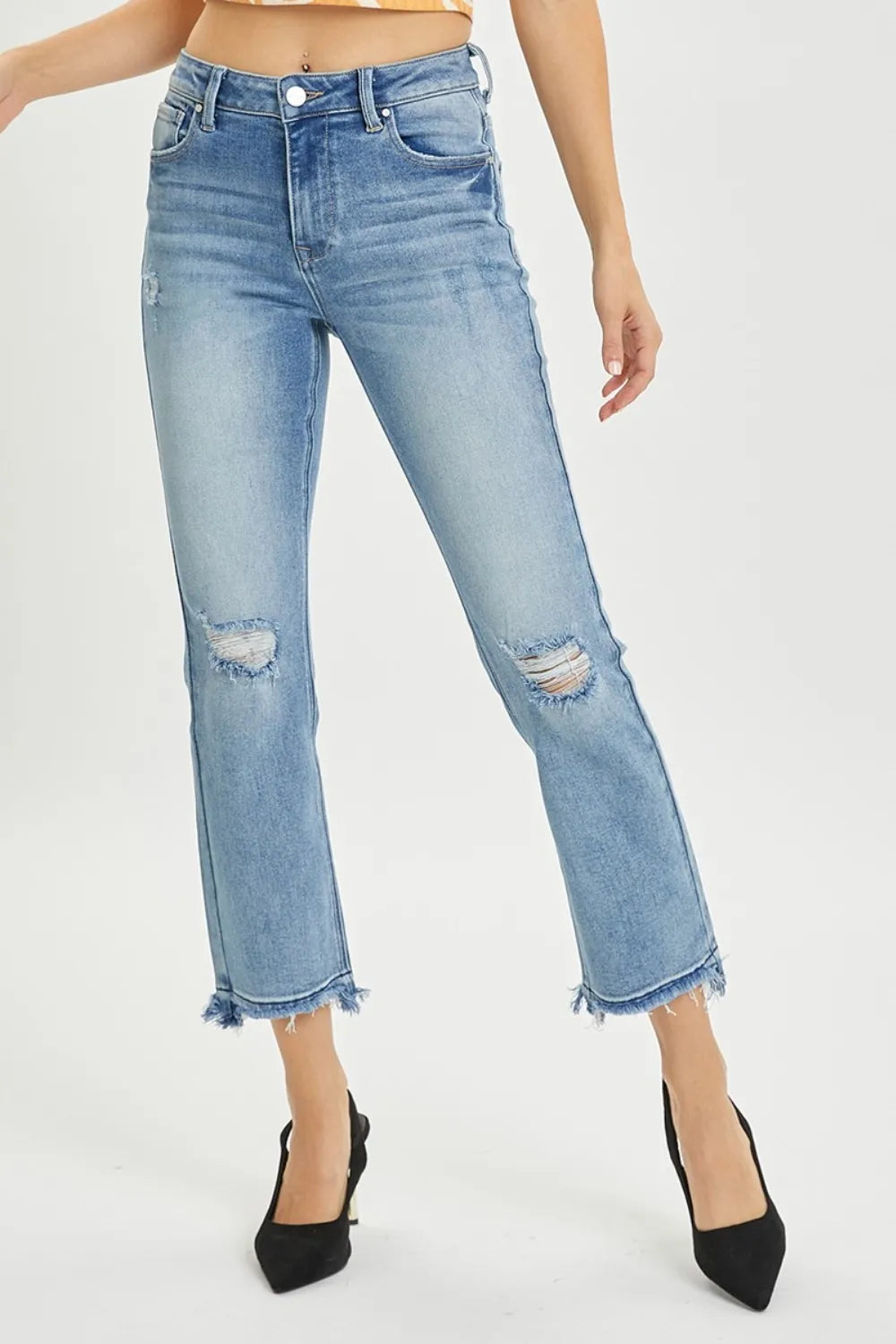 RISEN Full Size High Rise Distressed Cropped Straight Jeans Medium 3a04d318-ba6b-421c-8e8c-e45ea9956f77-Max