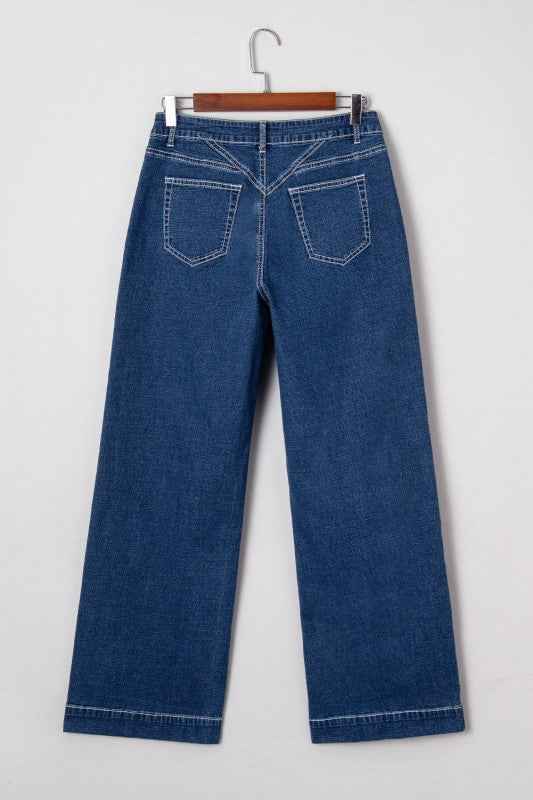 Denim Stitch High-Waist Cuff Jeans 3a58aa4d-e567-4ff2-8124-0734e6bcd9bc
