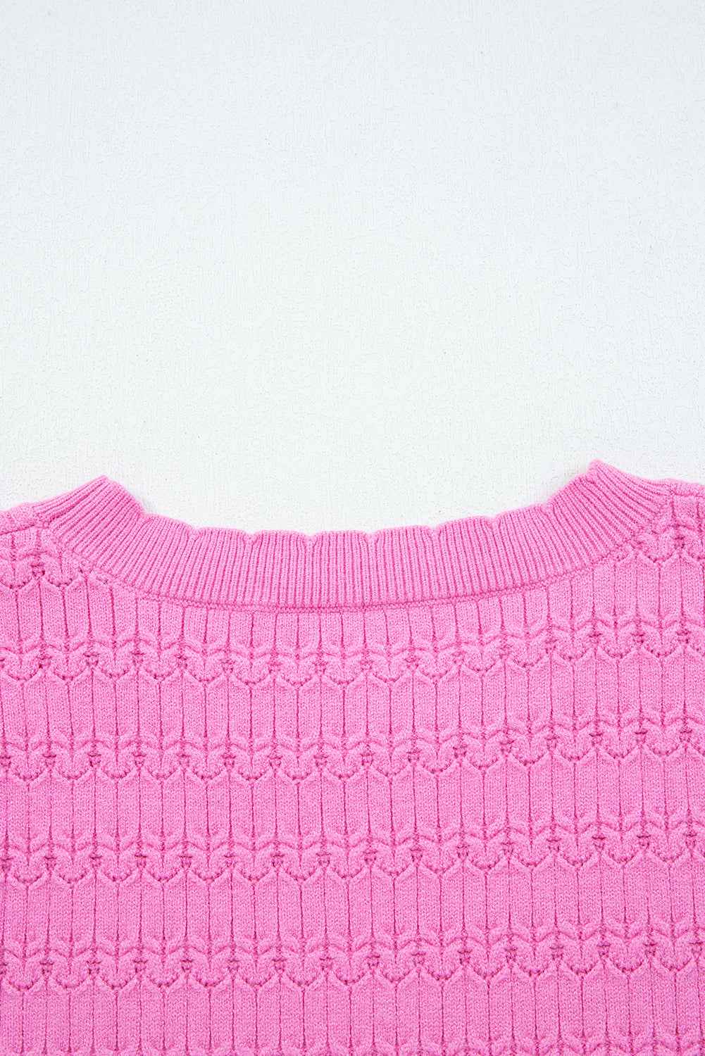 Sea Green Trendy Pattern Knit Ribbed Cuffs Crew Neck Sweater 3ade70c9403e85dc