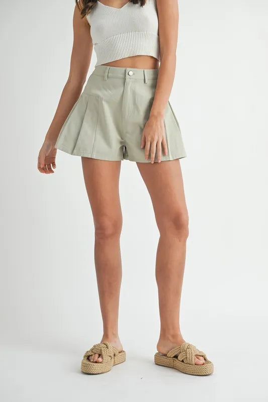 MABLE Pleated High Waist Twill Shorts 3d14c045-308c-4ca6-8eb6-d80d3f269e7d-Max-Origin