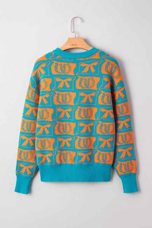 Western Bows & Horseshoes Long Sleeve Sweater 3d3094c7-677f-4730-8145-76b0e101f4e3