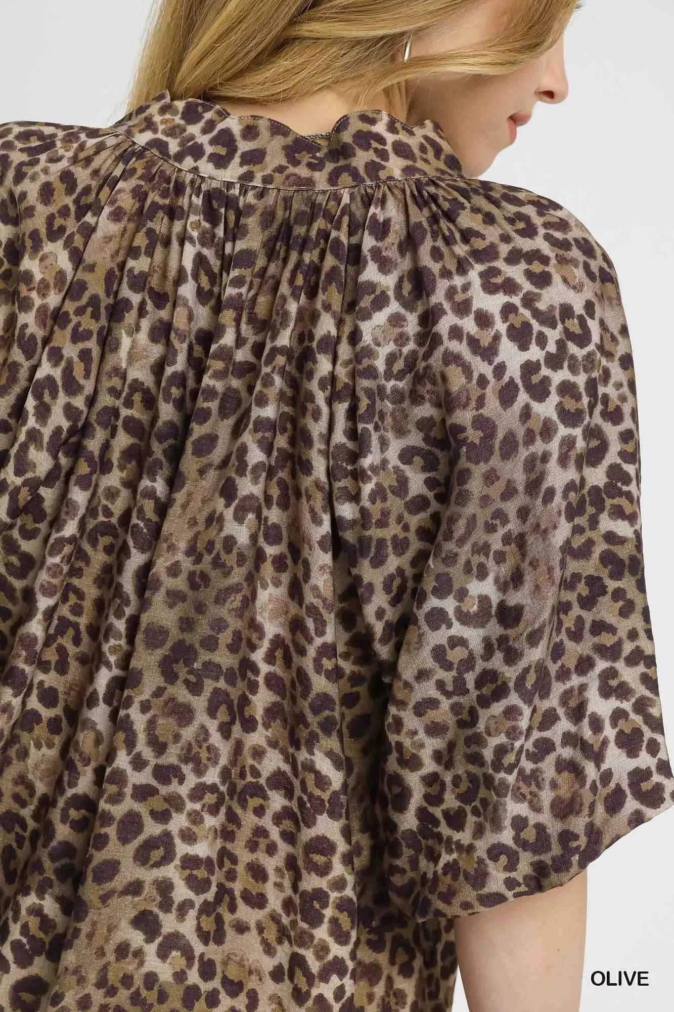 Umgee Leopard Bubble Sleeve Scalloped Hem Blouse 3d539bea-9c8c-4e51-9edd-8a5cdcb4d10c-Max-Origin